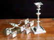 pieces of Tall Sterling Silver Candelabra and Candlesticks