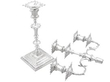 Tall Sterling Silver Candelabra and Candlestick