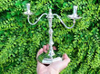Small Vintage Silver Candelabra Outside