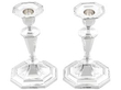 antique George V Piano Style Sterling Silver Candlesticks