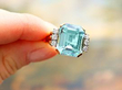 Aquamarine and diamond Ring in Yellow Gold