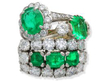 stacked emerald rings