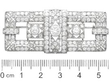 Rectangular Art Deco Platinum Diamond Brooch size