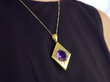 antique Kite Shaped Amethyst Pendant in Gold
