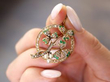 Victorian Emerald Pearl and Diamond Pendant in yellow gold