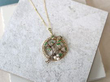 yellow gold Victorian Emerald Pearl and Diamond Pendant
