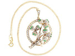 antique Victorian Emerald Pearl and Diamond Pendant