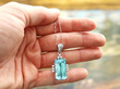 Aquamarine and diamond Pendant Necklace in White Gold