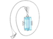 Aquamarine Pendant Necklace in White Gold