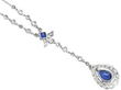 Blue Sapphire and Diamond Necklace in Platinum reverse