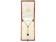 Blue Sapphire and Diamond Necklace in Platinum in box
