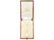 Blue Sapphire and Diamond Necklace in Platinum empty box