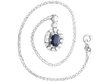 Vintage Sapphire and Diamond Cluster Pendant in white gold