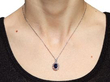 Vintage Sapphire and Diamond Cluster Pendant wearing