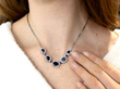 wearing Vintage Statement Sapphire Necklace with Diamonds