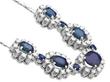 Vintage Statement Sapphire Necklace with Diamonds setting