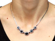 Vintage Statement Sapphire Necklace with Diamonds being worn