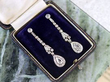 Pear Cut Diamond Drop Earrings boxed