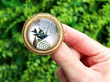 Essex Crystal and Gold Bird Brooch outside