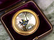 boxed Essex Crystal and Gold Bird Brooch