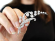 white gold and diamond floral brooch