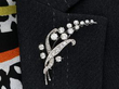 Floral Brooch in 18k White Gold and Diamonds wearing