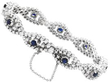 Blue Sapphire and Diamond Bracelet in White Gold closed