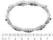 Blue Sapphire and Diamond Bracelet in White Gold size