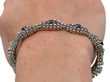 wearing Blue Sapphire and Diamond Bracelet in White Gold
