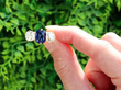 Victorian Sapphire Trilogy Engagement Ring in Gold outside