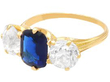 Victorian Sapphire Trilogy Engagement Ring