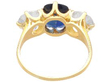 Victorian Sapphire Trilogy Engagement Ring in Gold back