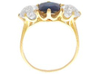 Victorian Sapphire Trilogy Engagement Ring in Gold side
