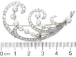 Scrolling Feather Diamond Brooch in Yellow Gold size