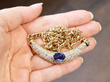 contemporary 18ct Yellow Gold Sapphire and Diamond Necklace