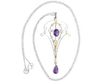 Art Nouveau Amethyst Pendant with Pearls in yellow gold
