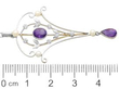 Art Nouveau Amethyst Pendant with Pearls size