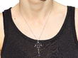 Art Nouveau Amethyst Pendant with Pearls wearing