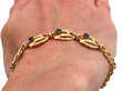 Antique Gold Sapphire Bracelet on wrist