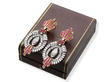 Art Deco Ruby and Diamond Earrings on box