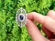 Sugarloaf Cut Sapphire Cocktail Ring outside