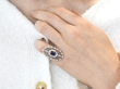 Sugarloaf Cut Sapphire Cocktail Ring wearing