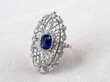 antique Sugarloaf Cut Sapphire Cocktail Ring