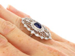 Sapphire Cocktail Ring on finger