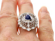 Sugarloaf Cut Sapphire Cocktail Ring being worn