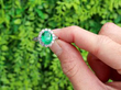 Zambia Oval Cut Emerald and Diamond Ring outside