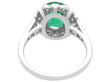 Zambia Oval Cut Emerald and Diamond Ring back