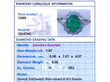 Zambia Oval Cut Emerald and Diamond Ring grading card