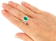 wearing Zambia Oval Cut Emerald and Diamond Ring