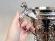 Solid Silver Presentation Cup handle detail